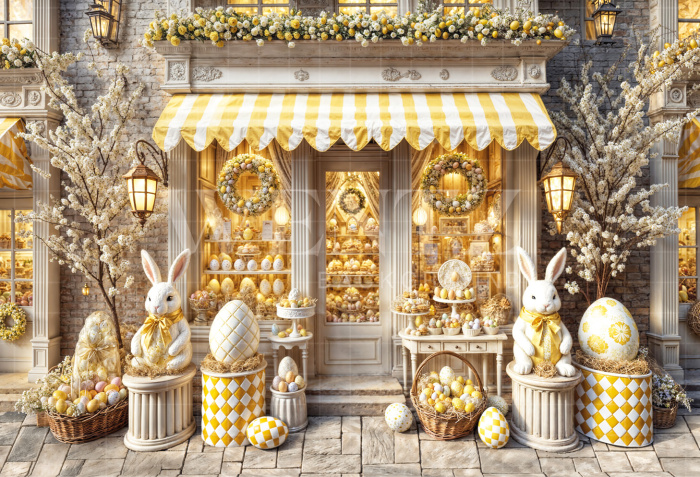 Fabric Photography Background Easter Shop / Backdrop 6780