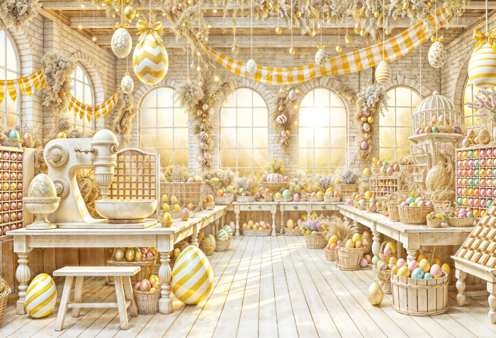 Fabric Photography Background Easter Egg Factory / Backdrop 6805