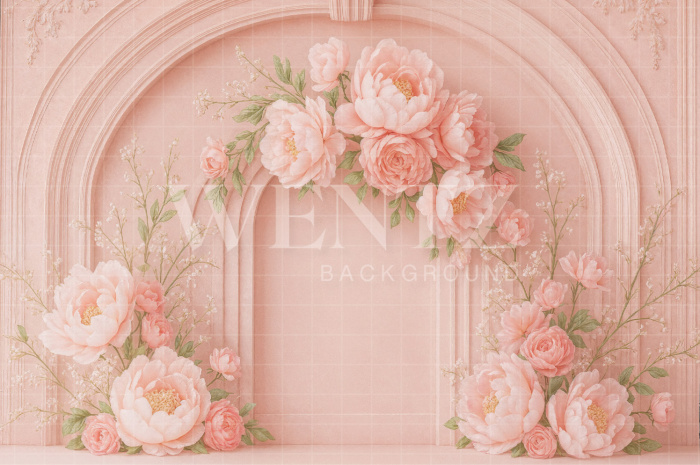 Fabric Photography Background Spring Floral Arch / Backdrop 7843