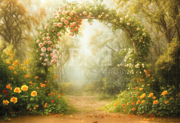 Fabric Photography Background Spring Floral Arch / Backdrop 7870