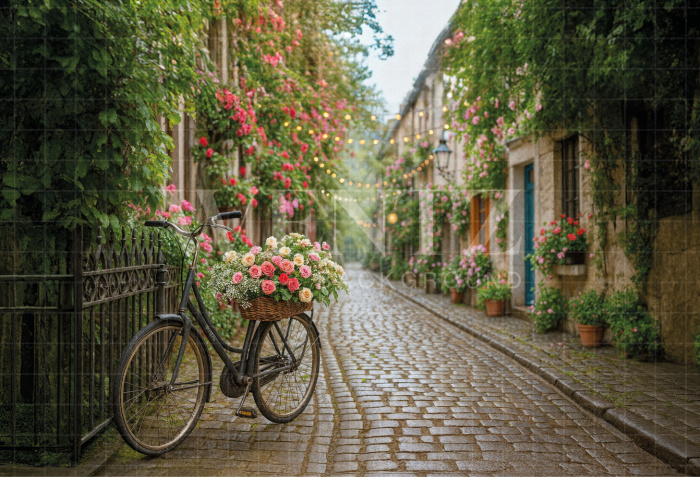 Fabric Photography Background Spring Street / Backdrop 7872