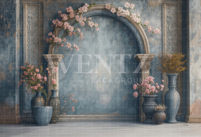 Fabric Photography Background Spring Floral Arch / Backdrop 7874
