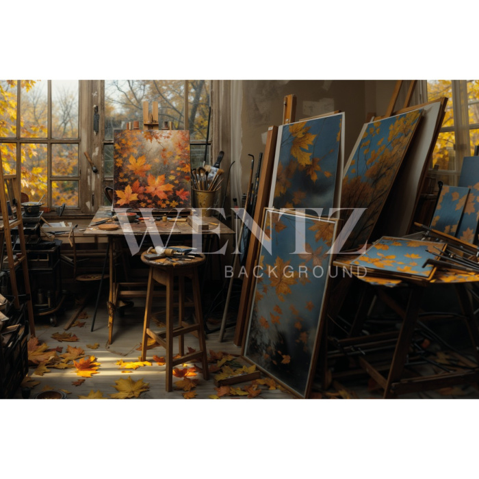 Fabric Photography Background Fall Room / Backdrop 5937