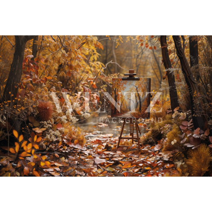 Fabric Photography Background Fall Forest / Backdrop 5930