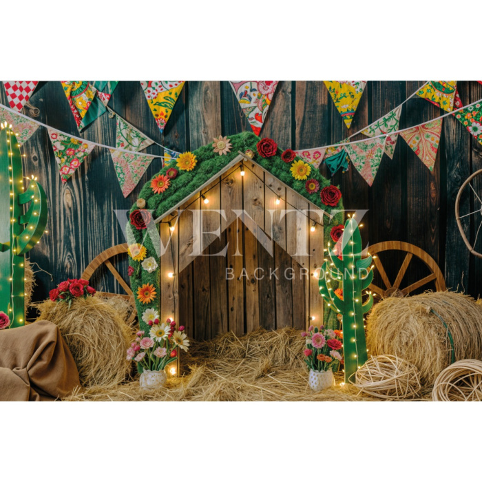 Fabric Photography Background for Pets Photoshoot Country Party / Backdrop 5984