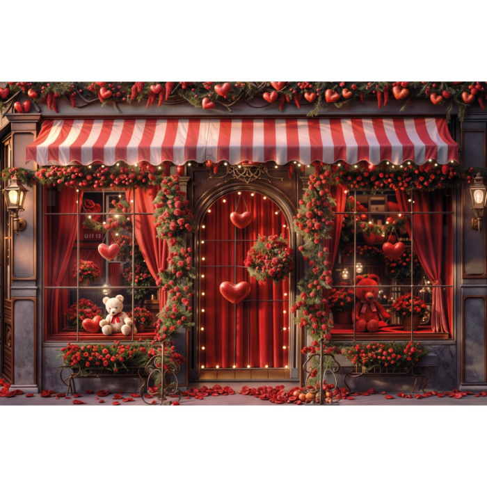 Fabric Photography Background Valentine's Day Romantic Facade / Backdrop 6004