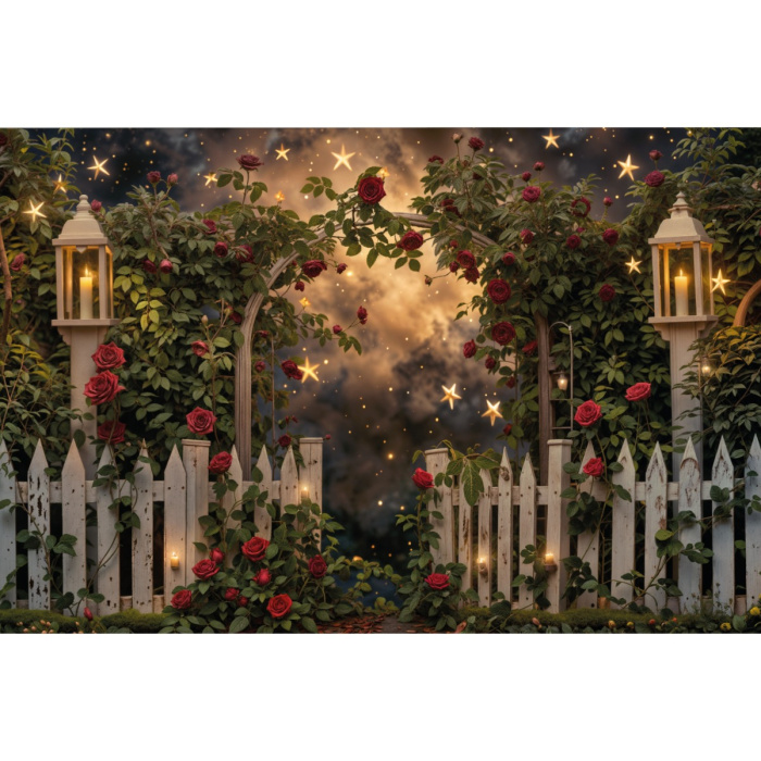 Fabric Photography Background Valentine's Day Romantic Garden / Backdrop 6008