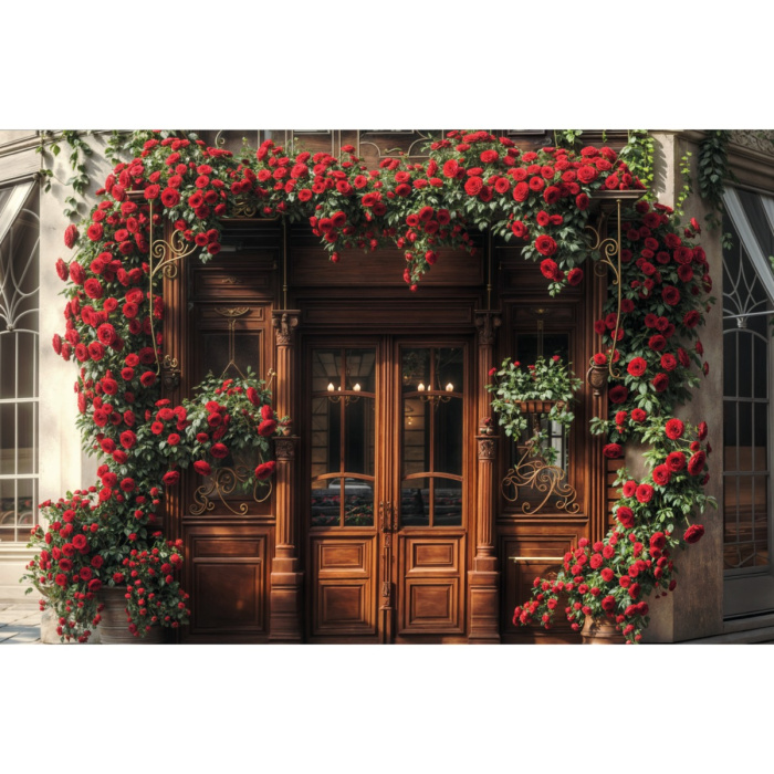 Fabric Photography Background Valentine's Day Florida Facade / Backdrop 6033