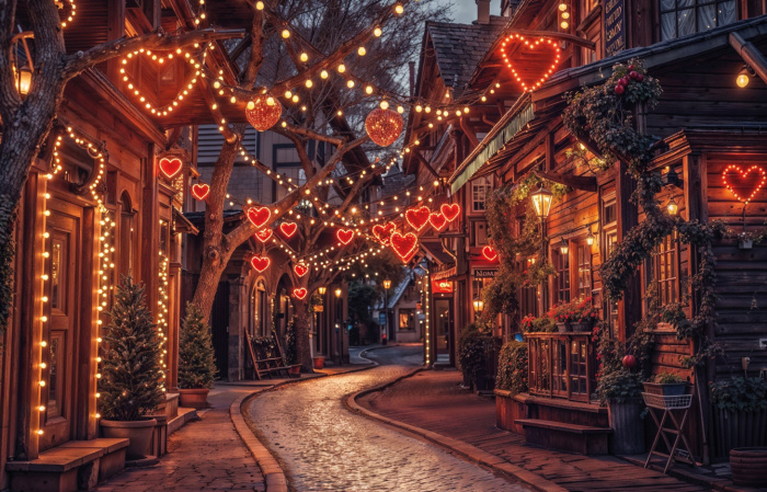 Fabric Photography Background Valentine's Day Romantic Villa / Backdrop 6047