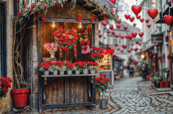 Fabric Photography Background Valentine's Day Romantic Villa / Backdrop 6057