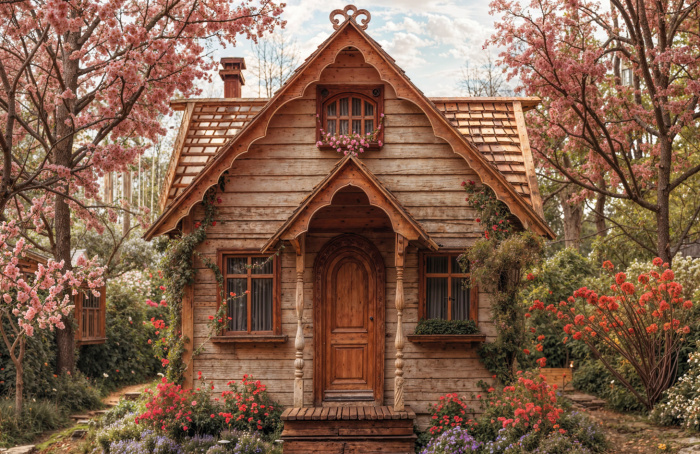 Fabric Photography Background Valentine's Day Chalet / Backdrop 6065