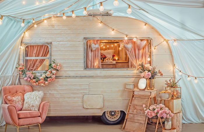 Fabric Photography Background Valentine's Day Trailer / Backdrop 6068