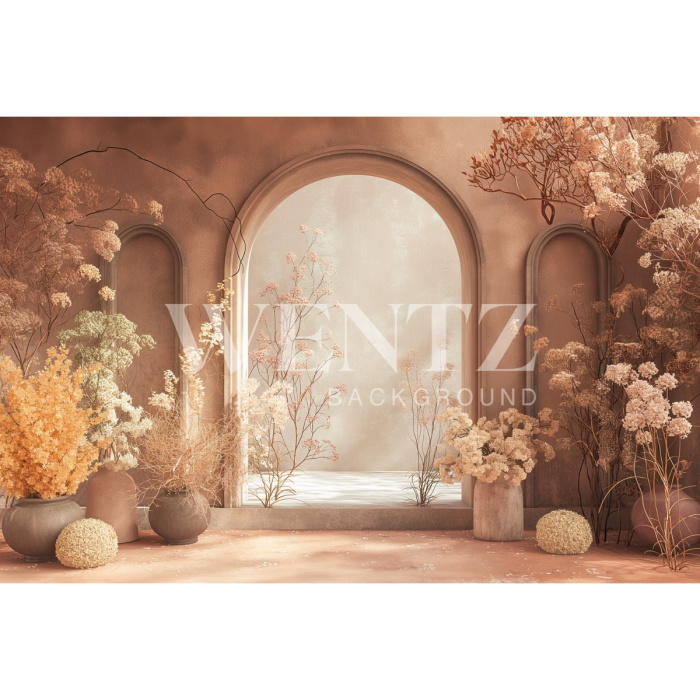 Fabric Photography Background Mother's Day Arch with Flowers / Backdrop 5834