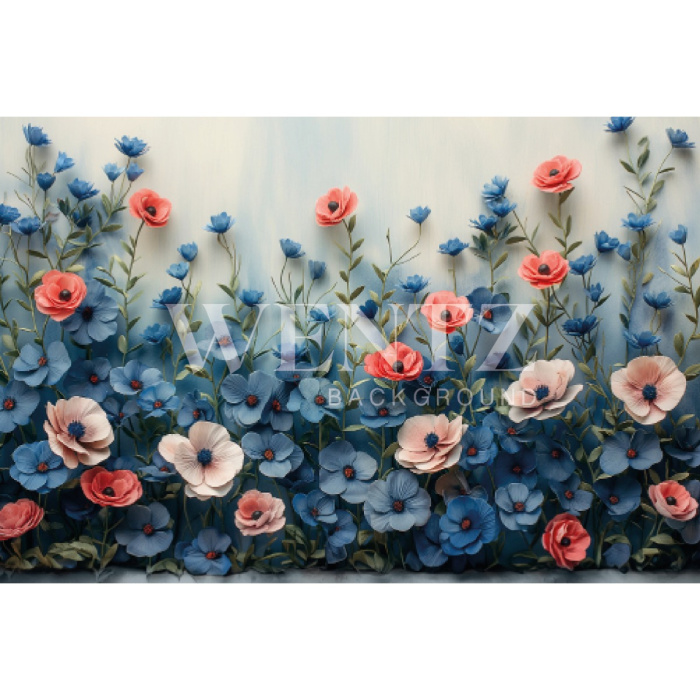 Fabric Photography Background Mother's Day Floral / Backdrop 5848