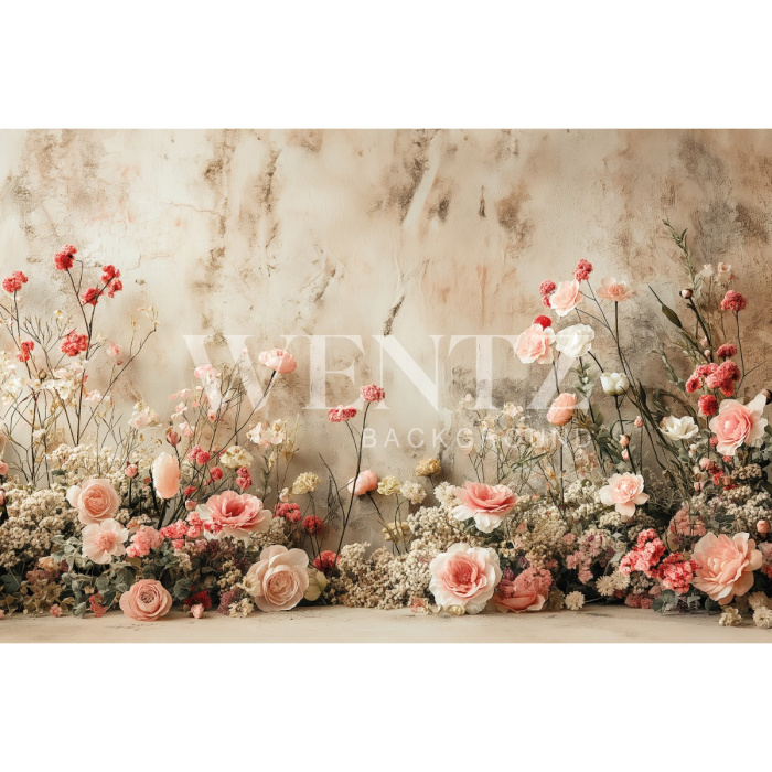 Fabric Photography Background Mother's Day Floral / Backdrop 5862