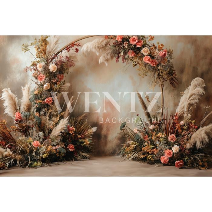 Fabric Photography Background Mother's Day Floral Arch / Backdrop 5867