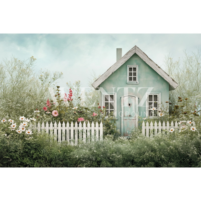 Fabric Photography Background Easter House / Backdrop 5599