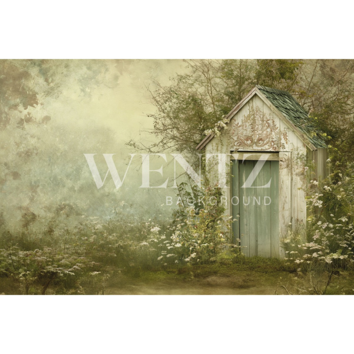 Fabric Photography Background Easter House / Backdrop 5649