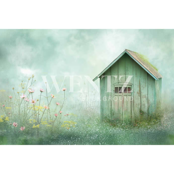 Fabric Photography Background Easter House / Backdrop 5650