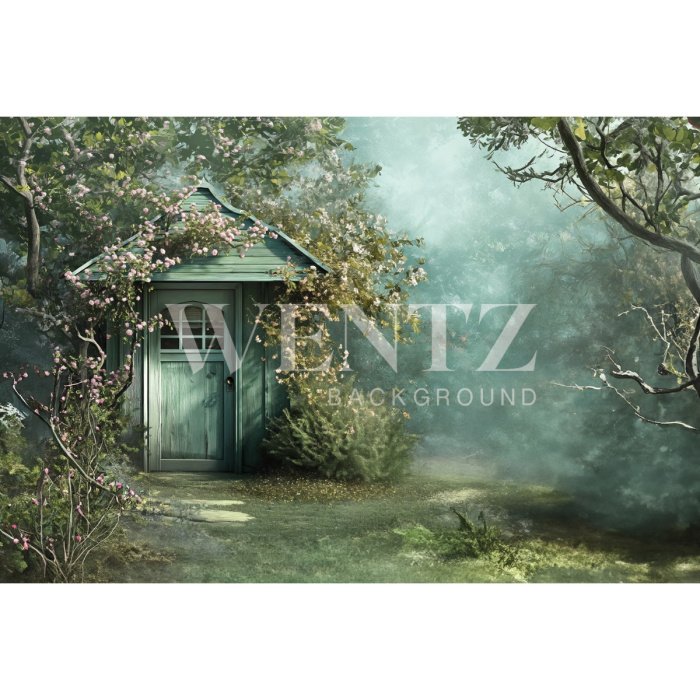 Fabric Photography Background Easter House / Backdrop 5651