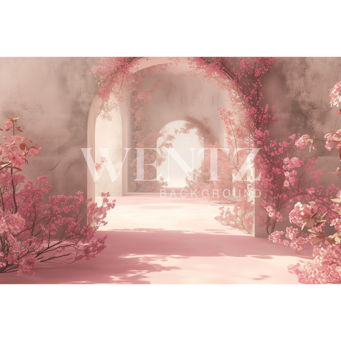Fabric Photography Background Mother's Day Floral Arch / Backdrop 5726