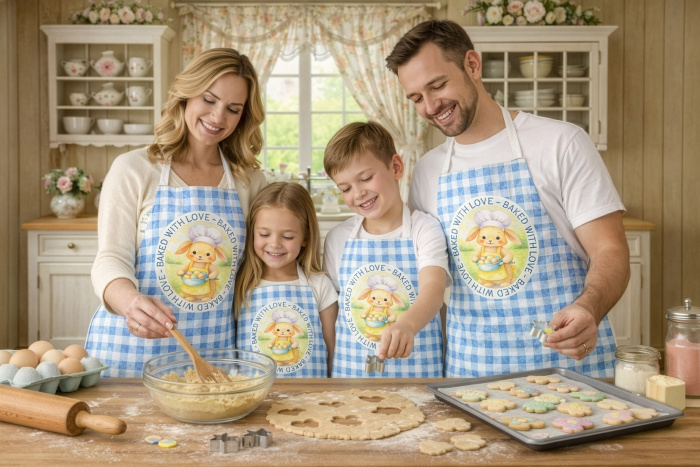 Kit 4 Family Aprons Easter / AW60