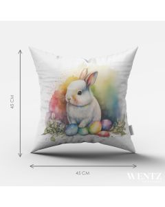 Pillow Case Easter with Rabbit - 45 x 45 / WA44