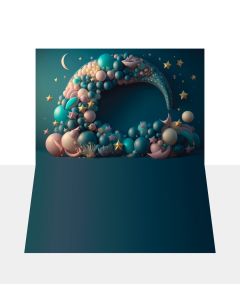 Photography Background in Fabric Cake Smash Blue Moon / Backdrop 3227
