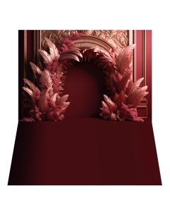 Photography Background in Fabric Cake Smash Marsala and Gold / Backdrop 3200