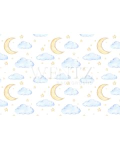 Photography Background in Fabric Moon and Clouds / Backdrop 1430