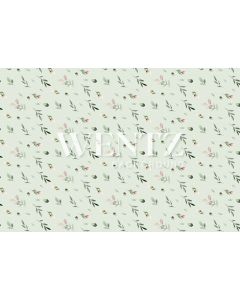 Photography Background in Fabric Green Floral / Backdrop 1701