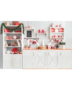 Photography Background in Fabric Christmas Kitchen / Backdrop 1900