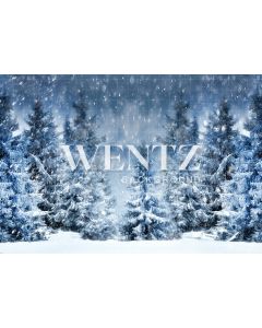 Photography Background in Fabric Christmas Frozen Pines / Backdrop 1908