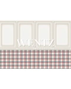 Photography Background in Fabric Boiserie and Plaid Wall / Backdrop 1934