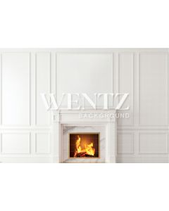 Photography Background in Fabric Boiserie Wall and Fireplace / Backdrop 1938