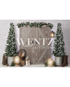 Photography Background in Fabric Christmas Door / Backdrop 1941