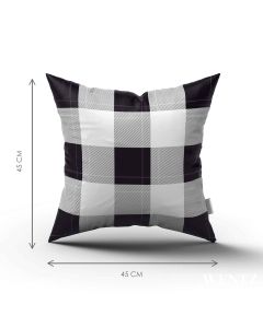 Pillow Case Plaid Black and White - 45 x 45 / WA08