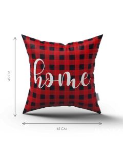 Pillow Case Plaid Black and Red Home - 45 x 45 / WA16