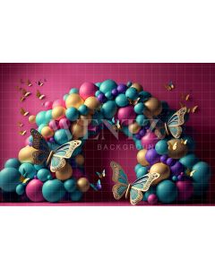 Photography Background in Fabric Cake Smash Butterflies / Backdrop 2830