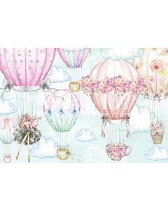 Photography Background in Fabric Summer Sky Balloon / Backdrop 2000