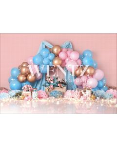 Photography Background in Fabric Scenarios Pink and Blue Balloon Newborn / Backdrop 2043