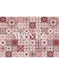 Photography Background in Fabric Red Tile Newborn / Backdrop 2044