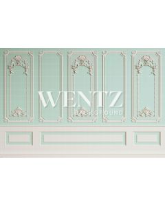 Photography Background in Fabric Boiserie Green Water / Backdrop 2052