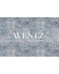 Photography Background in Fabric Vintage Blue Tile / Backdrop 2056