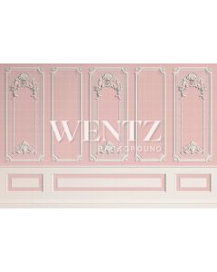 Photography Background in Fabric Boiserie White and Pink / Backdrop 2061