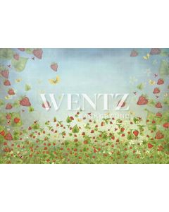 Photography Background in Fabric Strawberries / Backdrop 2082