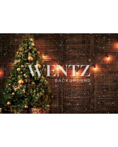 Photography Background in Fabric Christmas Pine and Lights / Backdrop 2140