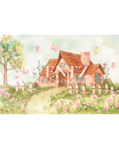 Photography Background in Fabric Little Doll House / Backdrop 2184