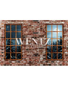 Photography Background in Fabric Brick Wall with Window / Backdrop 2185