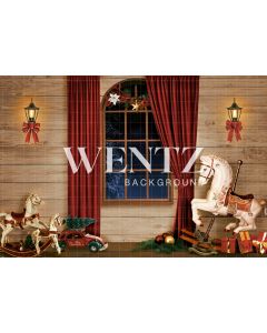 Photography Background in Fabric Magic Christmas Room with Toys / Backdrop 2192